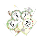 Jungle Safari theme Baby milestone cards- Pack of 32