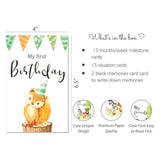 Jungle Safari theme Baby milestone cards- Pack of 32