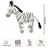 Zebra Plush Toy for Kids – Snuggly Knitted Cotton Soft Toy