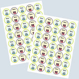 Round Water Proof Label -Zig Zag owl