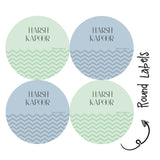 Round water proof label - Zig Zag