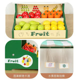 Wooden Fruit Stall Set Shopping Cart Fruit Market Stand Toy