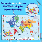 Kids World Map for Kids - Wall Poster for Room Decor