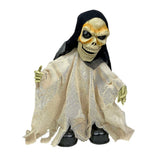 Beige Scary Walking  Dwarf skeleton, Battery operated with voice, Motion and Light  Halloween Party Decor