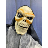 Black Scary walking Dwarf skeleton, Battery operated with voice, Motion and Light Halloween Party Decor