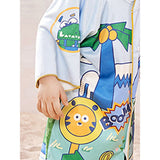 Blue Dino Lightweight Microfibre Hooded Swim Poncho/ beach coverup towel for Kids