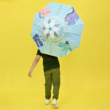 Blue Dino, Unique Mexican Hat Style Kids Umbrella