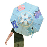 Blue Dino, Unique Mexican Hat Style Kids Umbrella