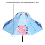 Blue Dino, Unique Mexican Hat Style Kids Umbrella