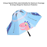 Blue Dino, Unique Mexican Hat Style Kids Umbrella