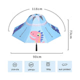 Blue Dino, Unique Mexican Hat Style Kids Umbrella