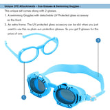Blue Fish Dual Glass Frame Sun protection & Swimming Goggles for Kids, UV protected and Anti Fog
