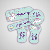 Mini Label Pack - Blue Unicorn