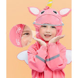 Bright Pink Magical Unicorn Theme All Over Jumpsuit / Playsuit Raincoat for Kids