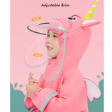 Bright Pink Magical Unicorn Theme All Over Jumpsuit / Playsuit Raincoat for Kids