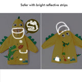 Bright Yellow 3d Dino Theme Raincoat for Kids