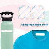 Camping Labels Pack - Rainbow Stripes