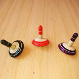 Wooden Spinning Tops Toys for Kids Set of 3 pcs - Curiosity & Fine Motor Skills