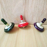 Wooden Spinning Tops Toys for Kids Set of 3 pcs - Curiosity & Fine Motor Skills