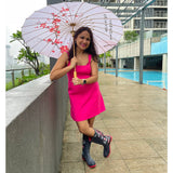 Cherry Blossom, Chinese Canopy Style Rain and All season Umbrella