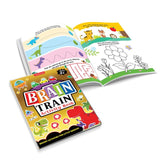 Brain Train Activity Book for Kids Age 3+ - With Colouring Pages, Mazes, Puzzles and Word searches Activities