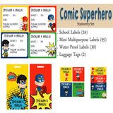 Comic Superhero Theme Label Set