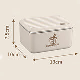 Cream 2pcs Bento Stainless Steel Lunch Box Container set with Lunch Bag