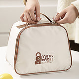 Cream 2pcs Bento Stainless Steel Lunch Box Container set with Lunch Bag
