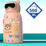 DIY sticker Pink Specsy Ted Kids Water Bottle, 500 ml