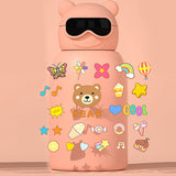 DIY sticker Pink Specsy Ted Kids Water Bottle, 500 ml