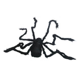 Giant Furry Black Spider with bendable legs and red eyes for Halloween Decoration