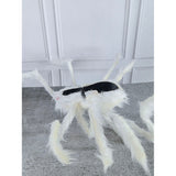Giant Furry White Spider with bendable legs and red eyes for Halloween Decoration