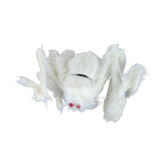 Giant Furry White Spider with bendable legs and red eyes for Halloween Decoration