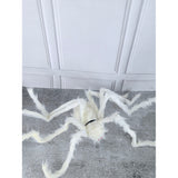 Giant Furry White Spider with bendable legs and red eyes for Halloween Decoration