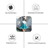 Green Color Block frock style Swimwear for Teens