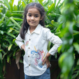 Unicorn Magic Embroidered Organic Cotton Shirt - White