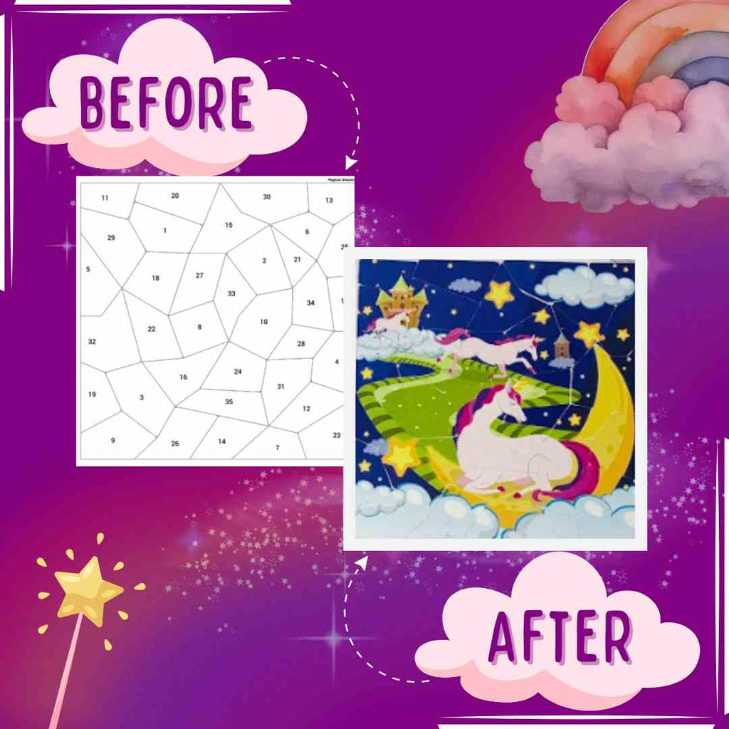 Educational Sticker Puzzle - Magical Unicorn