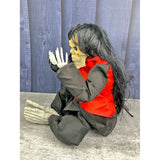 Scary Black Vibrating Ghost with Light and Sound, Battery operated Halloween Decor