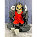 Scary Black Vibrating Ghost with Light and Sound, Battery operated Halloween Decor