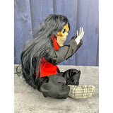 Scary Black Vibrating Ghost with Light and Sound, Battery operated Halloween Decor