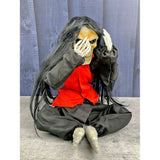 Scary Black Vibrating Ghost with Light and Sound, Battery operated Halloween Decor