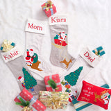 Peek-a-boo Santa Luxe Stocking (Silver)