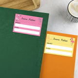 Mini School Book Labels - Flamingo