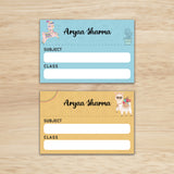 Mini School Book Labels - Cute Llama
