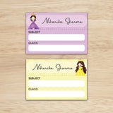 Mini School Book Labels - Cute Princess