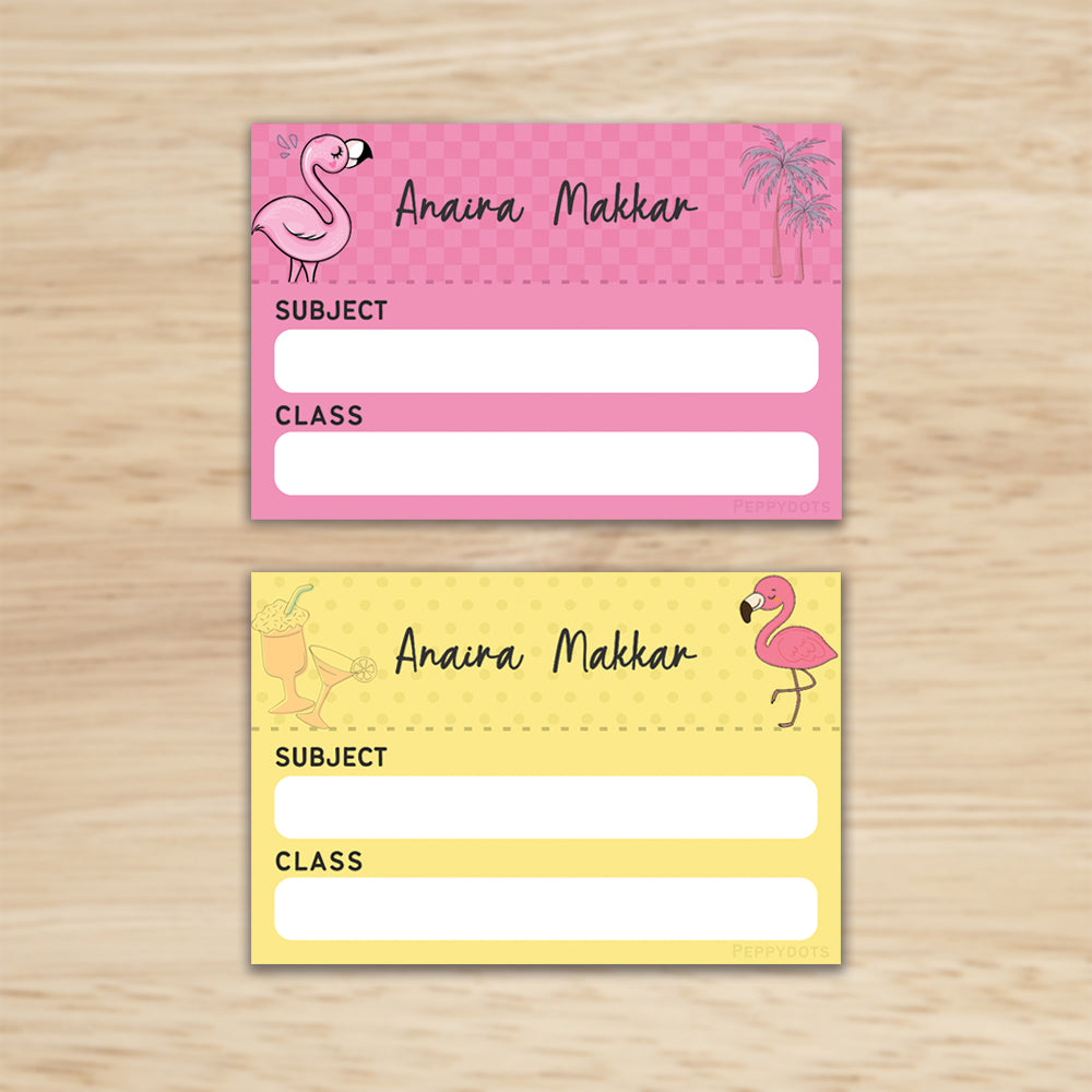 Mini Book Labels Mini School Book Labels - Flamingo – Popup Kids