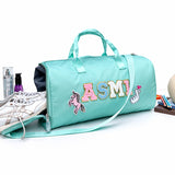 Name motif Travel Duffel bag - Mint Green