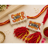 Bead Rakhi & Lumba Set - Super Bro & Bhabhi