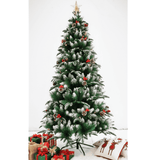 Swen 6 feet NorthLight Flocked Christmas Tree Pinecones and Cherries