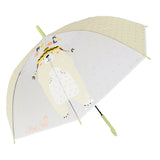 Olive Green, Translucent Rock and Roll Kelly Jo Teddy print with polka dots, Rain and All-season Umbrella for Kids & Adults